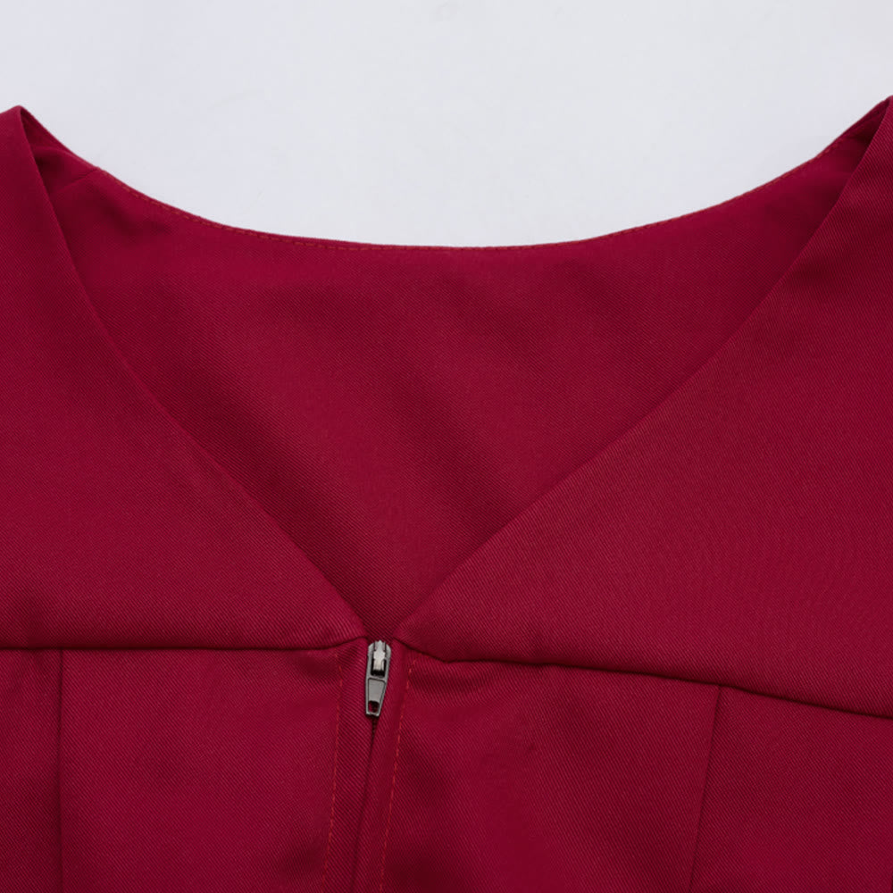 Traditionelle burgunderrote Priesterrobe von Christianartworkshop mit goldenem Kreuz und V-Ausschnitt - image 8