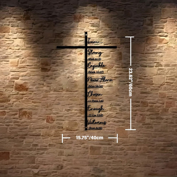 Christianartworkshop Wanddekoration aus Metall mit Bibelvers-Kreuz: Tägliche Glaubenserinnerung - Schwarz - 15,75''*23,62''*0,05''/40cm*60cm*0,12cm - image 5