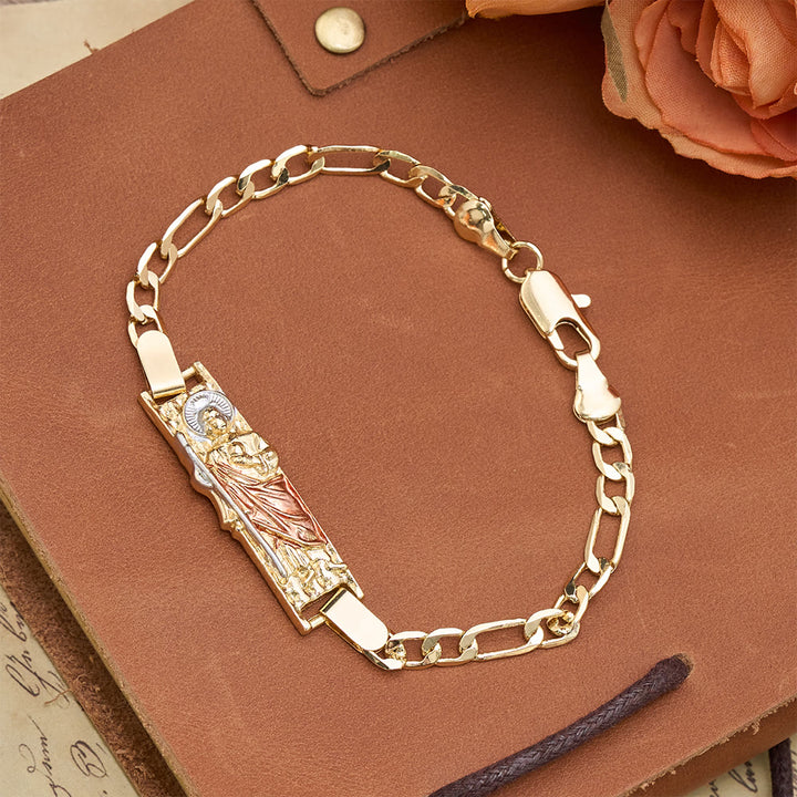 Christianartworkshop Figaro-Kettenarmband mit Marien- und St.-Judas-Medaillons: Ein Symbol göttlichen Schutzes - Rosa St.-Jude - image 11