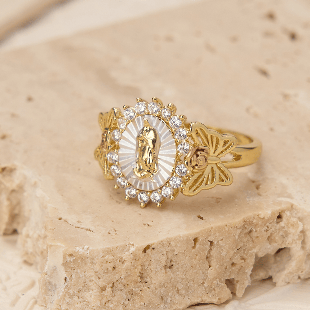 Christianartworkshop Rosenförmiger Zirkon-Ring mit Blumenmuster: Trage das Licht mütterlicher Liebe - image 2