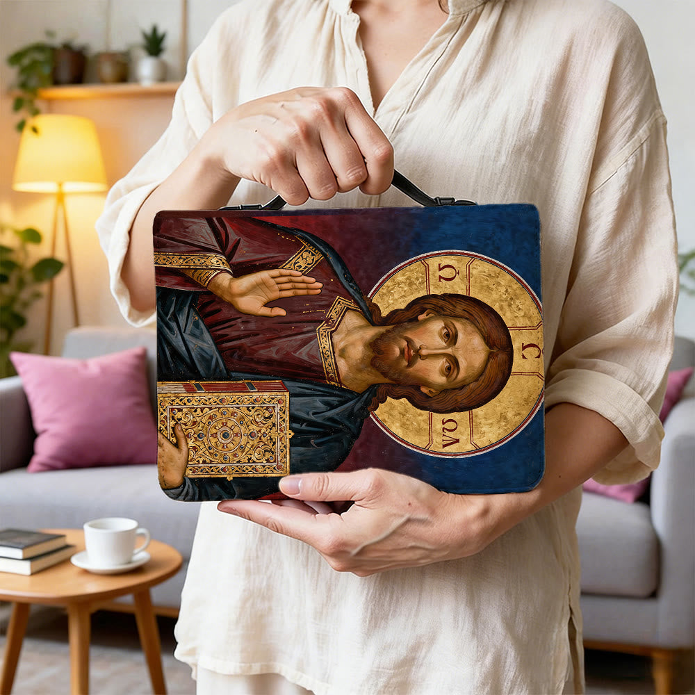 Christianartworkshop Andachtsbibel-Einband mit Jesus-Christus-Ikone und verziertem Kreuz - image 8