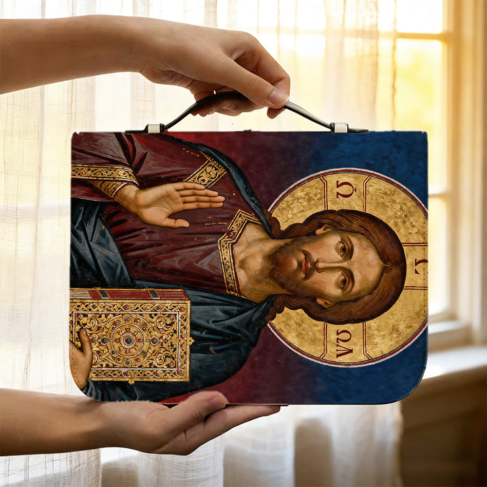 Christianartworkshop Andachtsbibel-Einband mit Jesus-Christus-Ikone und verziertem Kreuz - image 11