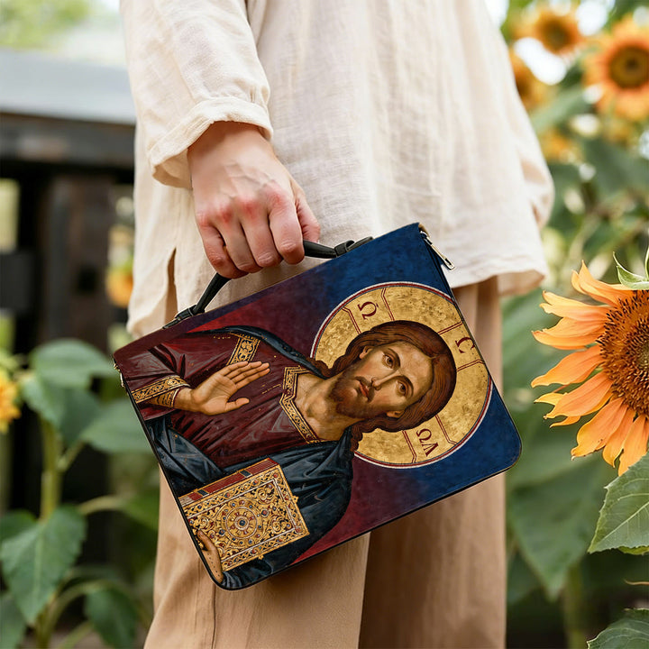 Christianartworkshop Andachtsbibel-Einband mit Jesus-Christus-Ikone und verziertem Kreuz - image 5