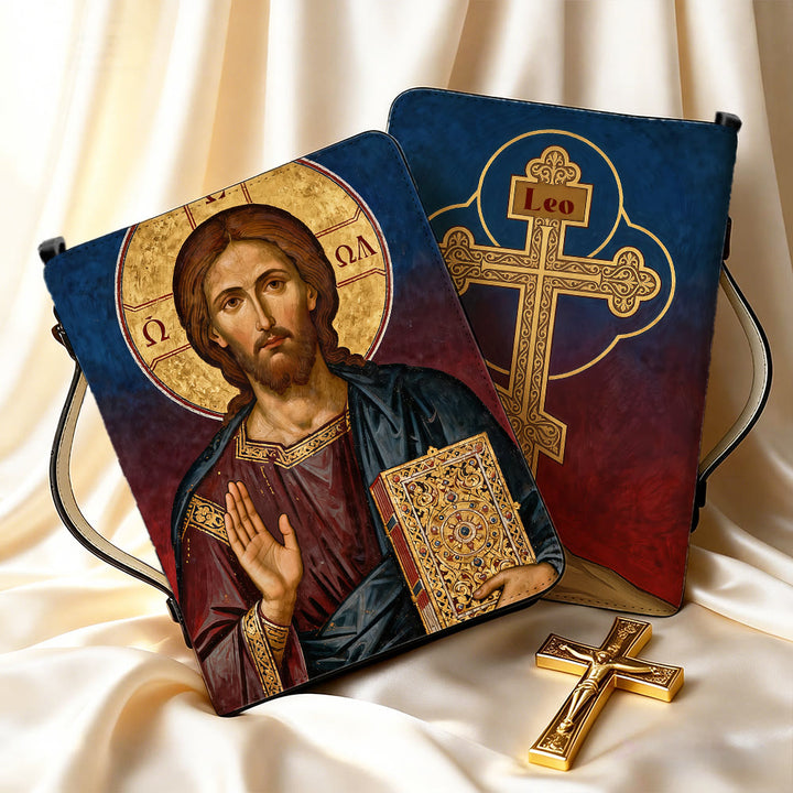 Christianartworkshop Andachtsbibel-Einband mit Jesus-Christus-Ikone und verziertem Kreuz - image 9