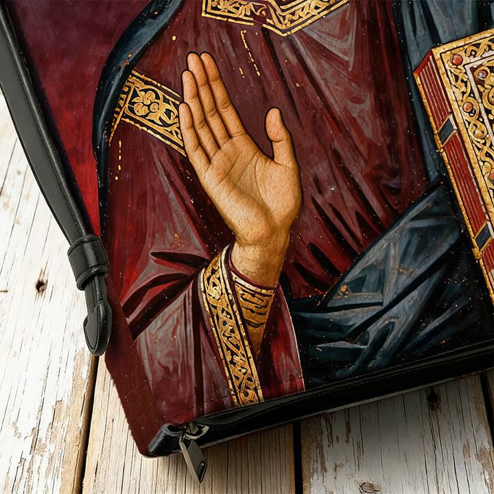 Christianartworkshop Andachtsbibel-Einband mit Jesus-Christus-Ikone und verziertem Kreuz - image 13
