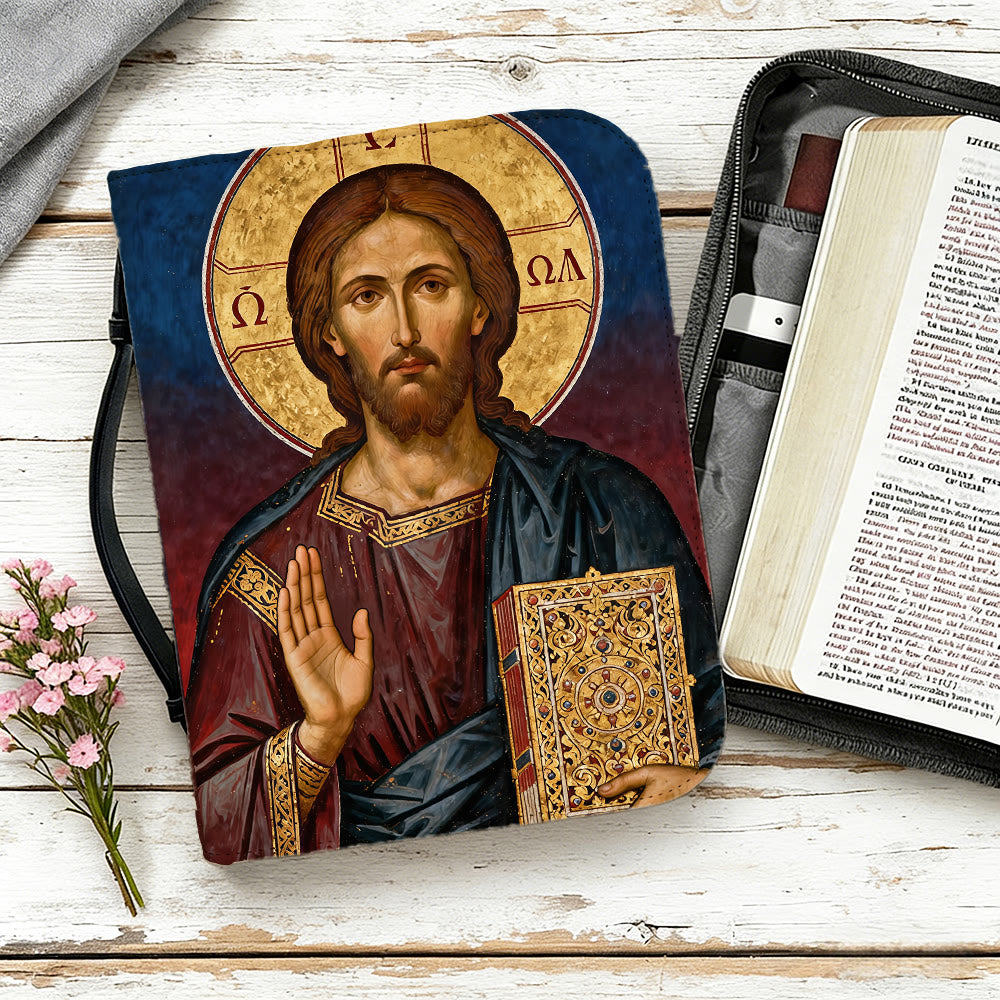 Christianartworkshop Andachtsbibel-Einband mit Jesus-Christus-Ikone und verziertem Kreuz - image 12