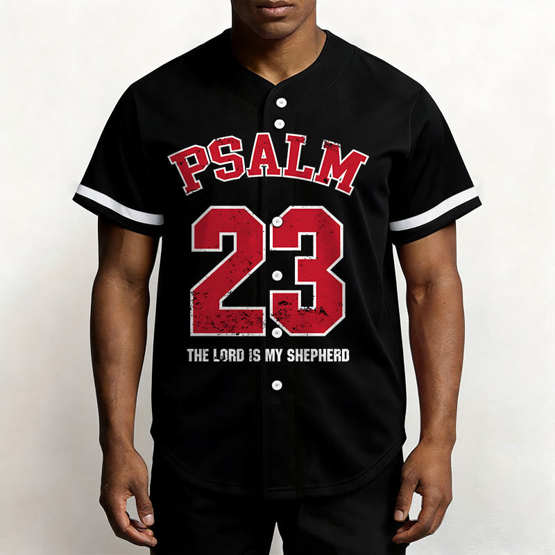 Christianartworkshop Psalm 23 Glaubens-Baseballtrikot: Der Herr ist mein Hirte Andachts-Sportshirt - image 1