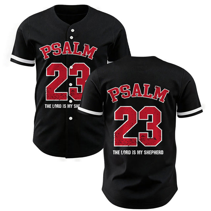 Christianartworkshop Psalm 23 Glaubens-Baseballtrikot: Der Herr ist mein Hirte Andachts-Sportshirt - 5XL - image 0