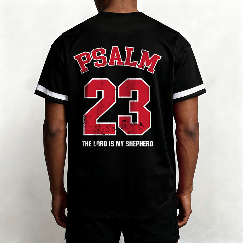 Christianartworkshop Psalm 23 Glaubens-Baseballtrikot: Der Herr ist mein Hirte Andachts-Sportshirt - image 2