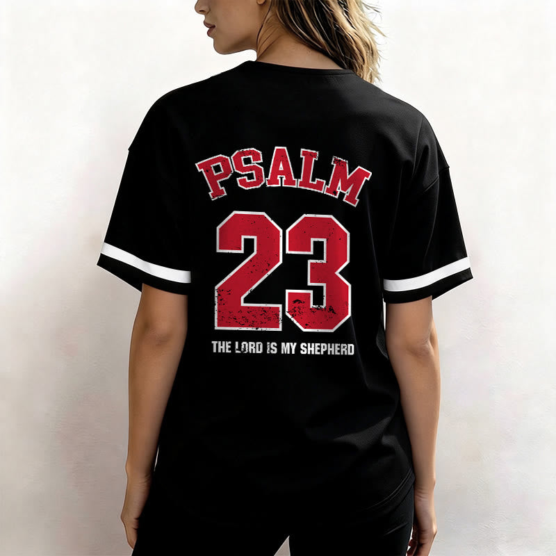 Christianartworkshop Psalm 23 Glaubens-Baseballtrikot: Der Herr ist mein Hirte Andachts-Sportshirt - image 4