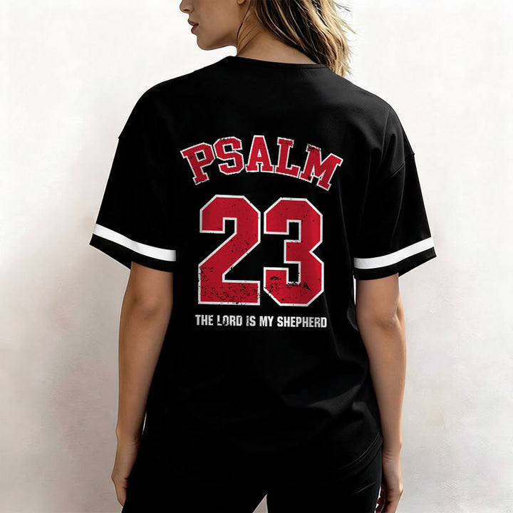Christianartworkshop Psalm 23 Glaubens-Baseballtrikot: Der Herr ist mein Hirte Andachts-Sportshirt - image 4