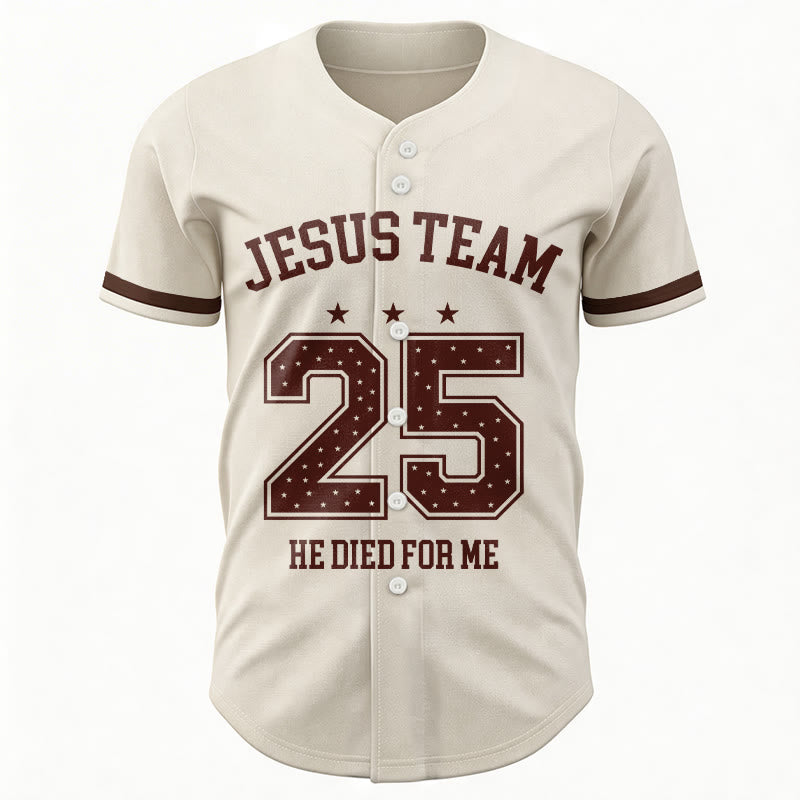 Christianartworkshop Jesus Team 25 Er starb für mich Glaube Baseballtrikot - image 5