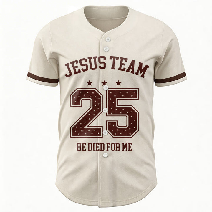 Christianartworkshop Jesus Team 25 Er starb für mich Glaube Baseballtrikot - image 5
