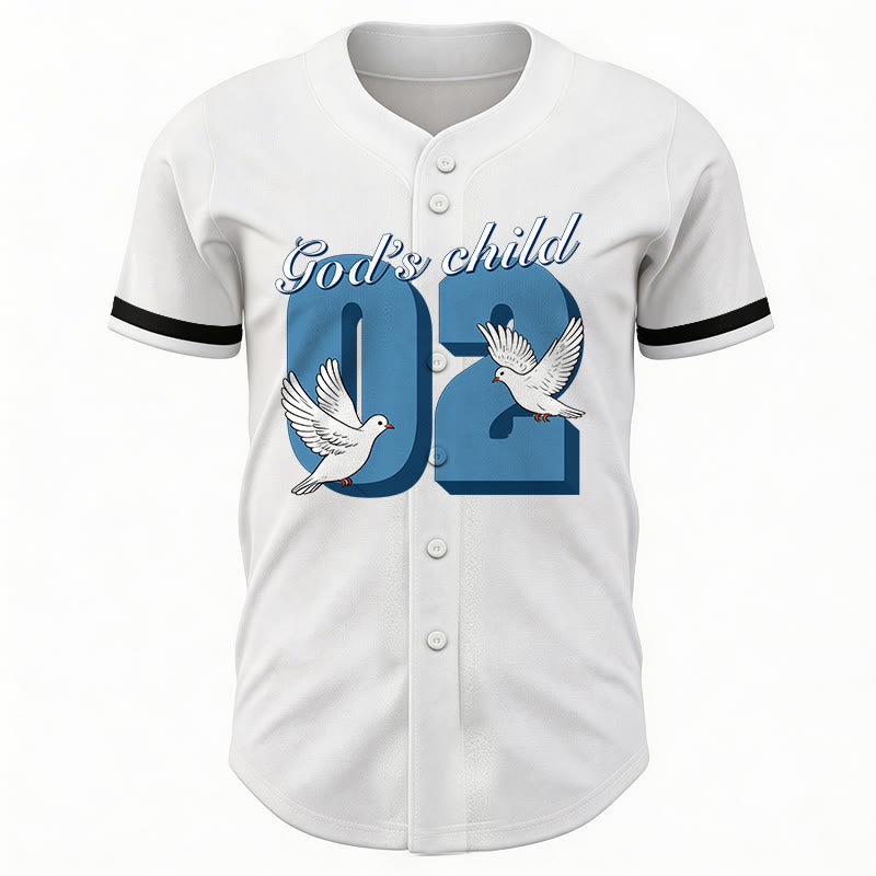 Christianartworkshop Baseballtrikot mit inspirierendem Tauben- und Zahlenmotiv „Gottes Kind“ - image 12