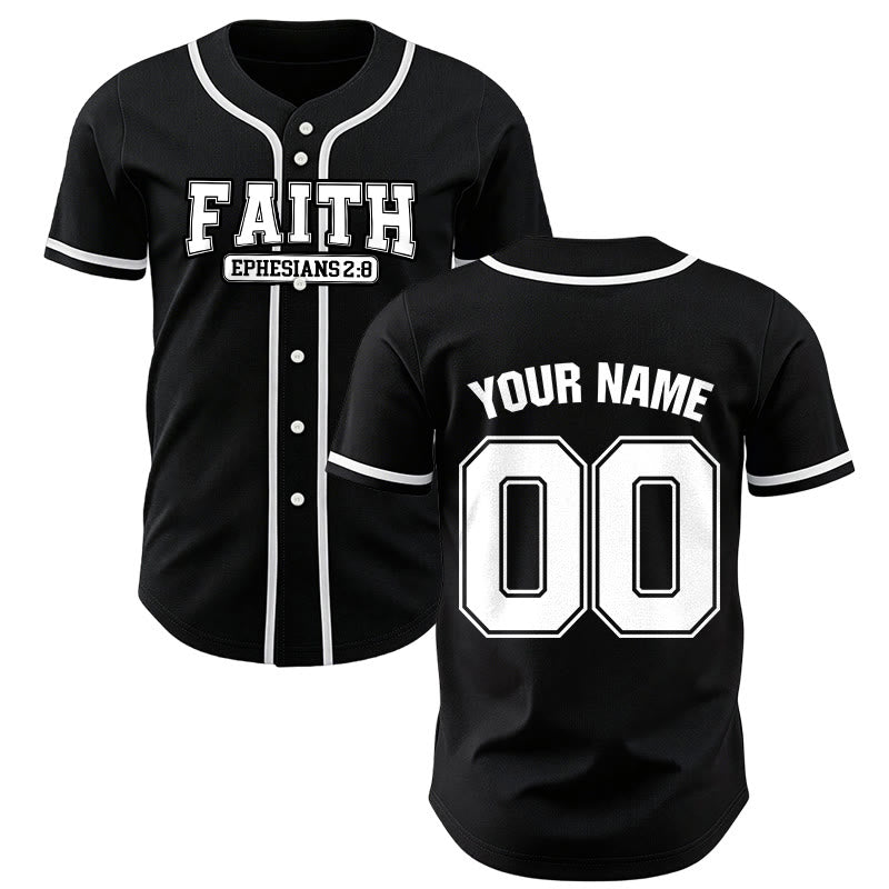 Christianartworkshop Baseballtrikot mit individuellem Namen und Nummer - Schwarz - 5XL - Name & Nummer angepasst - image 29