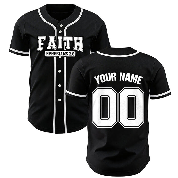 Christianartworkshop Baseballtrikot mit individuellem Namen und Nummer - Schwarz - 5XL - Name & Nummer angepasst - image 29