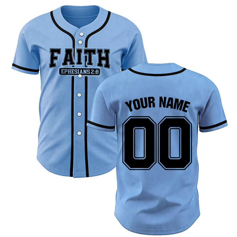 Christianartworkshop Baseballtrikot mit individuellem Namen und Nummer - Blau - 5XL - Name & Nummer angepasst - image 43