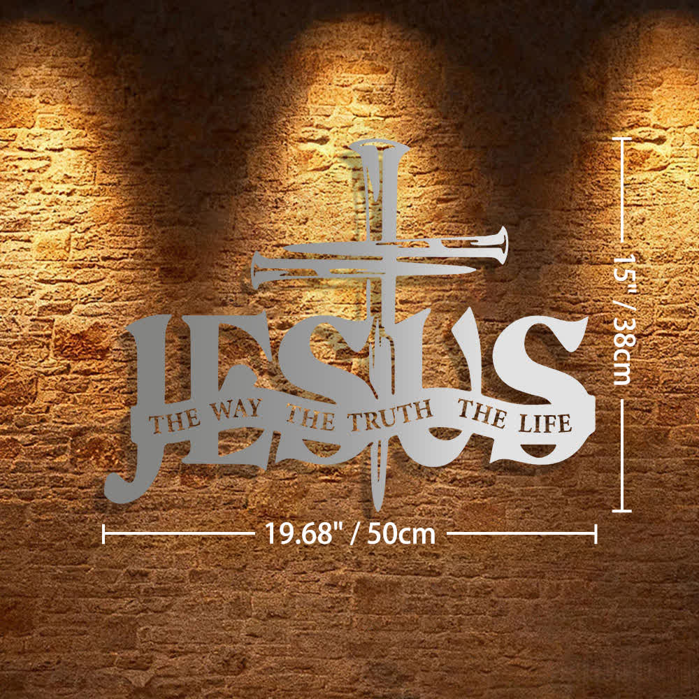 Christianartworkshop Wanddekoration aus Metall: Jesus und Kreuz – Wohnaccessoires - 19,68 x 15 x 0,05 Zoll / 50 x 38 x 0,12 cm - Silber - image 29