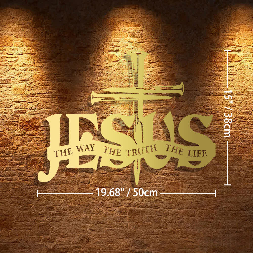 Christianartworkshop Wanddekoration aus Metall: Jesus und Kreuz – Wohnaccessoires - 19,68 x 15 x 0,05 Zoll / 50 x 38 x 0,12 cm - Golden - image 20