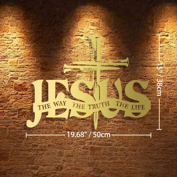 Christianartworkshop Wanddekoration aus Metall: Jesus und Kreuz – Wohnaccessoires - 19,68 x 15 x 0,05 Zoll / 50 x 38 x 0,12 cm - Golden - image 20