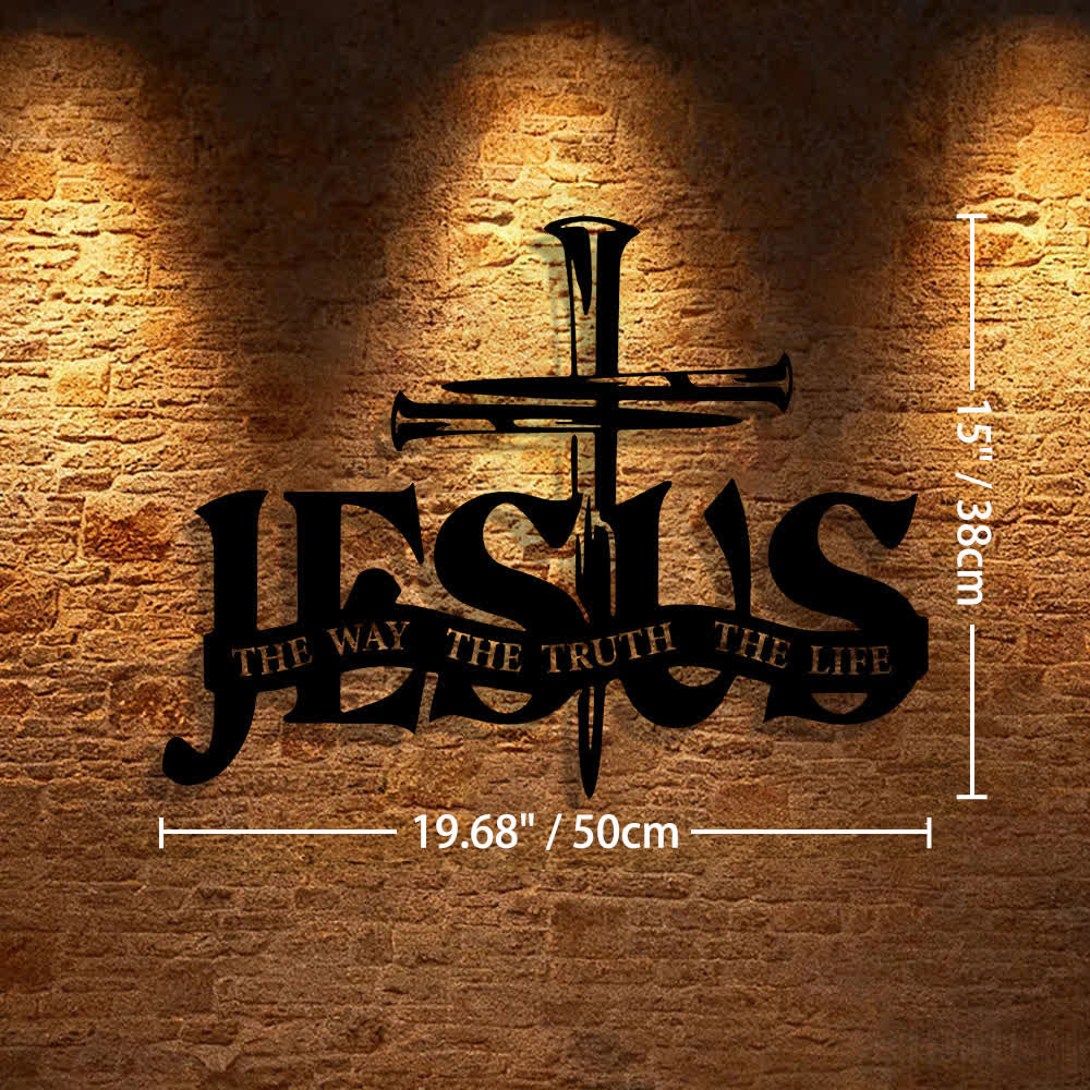 Christianartworkshop Wanddekoration aus Metall: Jesus und Kreuz – Wohnaccessoires - 19,68 x 15 x 0,05 Zoll / 50 x 38 x 0,12 cm - Schwarz - image 10