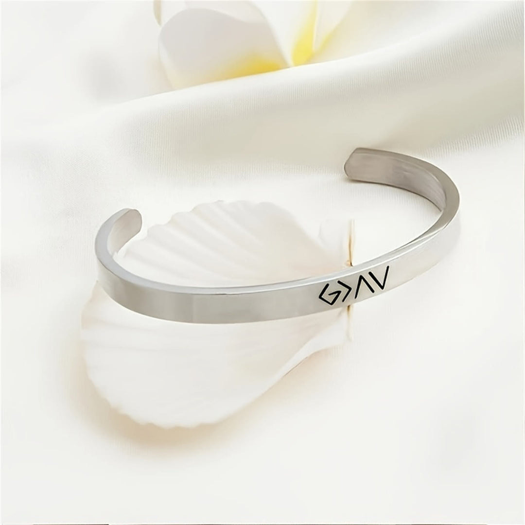 Christianartworkshop Graviertes Armband „Gott ist größer als Höhen und Tiefen“: Ein Symbol unerschütterlicher Hoffnung - image 2