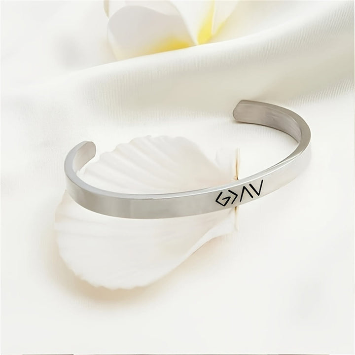 Christianartworkshop Graviertes Armband „Gott ist größer als Höhen und Tiefen“: Ein Symbol unerschütterlicher Hoffnung - image 2