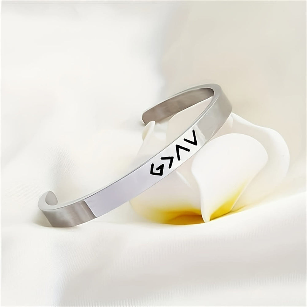 Christianartworkshop Graviertes Armband „Gott ist größer als Höhen und Tiefen“: Ein Symbol unerschütterlicher Hoffnung - image 1