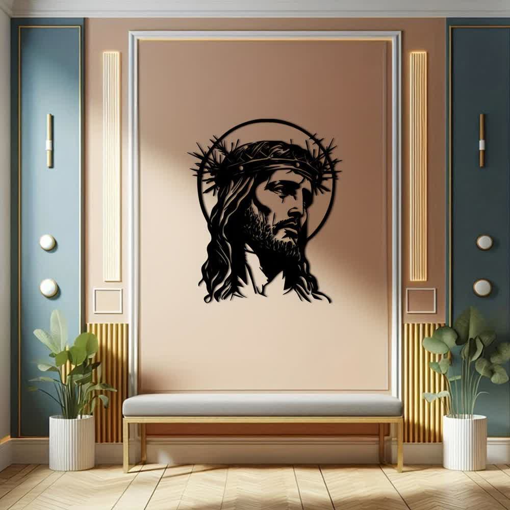 Christianartworkshop Heiliger Jesus mit Dornenkrone – Wanddekoration aus Metall - image 4