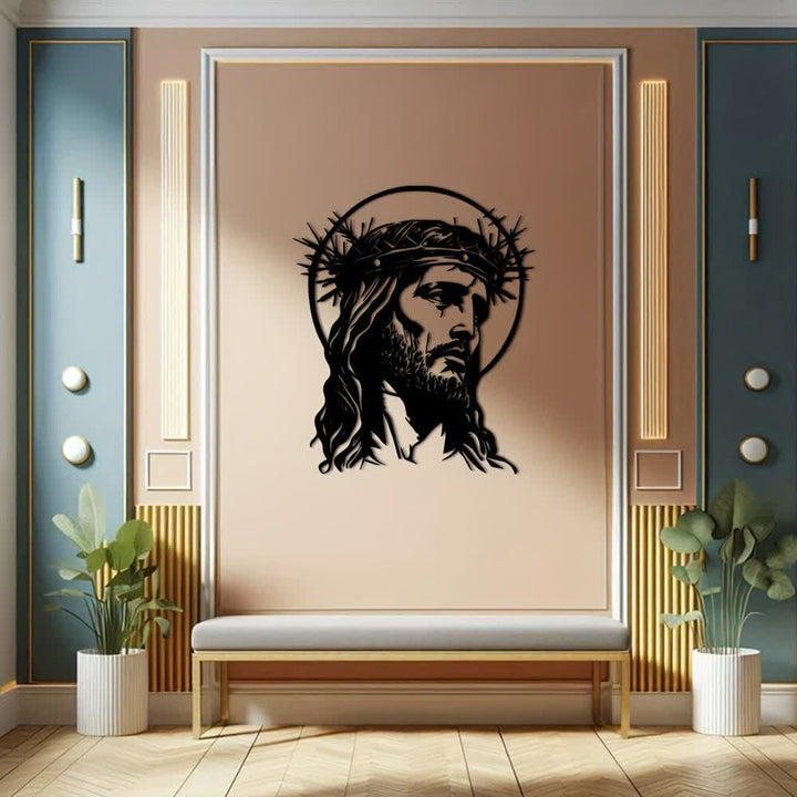 Christianartworkshop Heiliger Jesus mit Dornenkrone – Wanddekoration aus Metall - image 4