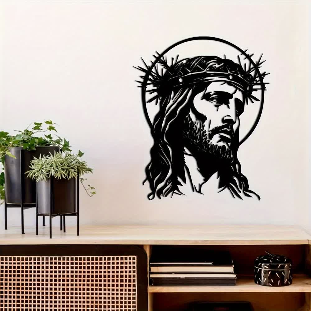 Christianartworkshop Heiliger Jesus mit Dornenkrone – Wanddekoration aus Metall - image 3