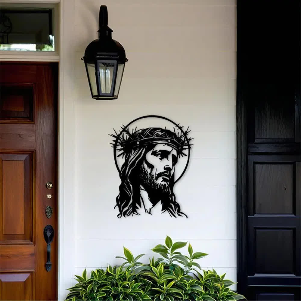 Christianartworkshop Heiliger Jesus mit Dornenkrone – Wanddekoration aus Metall - image 1