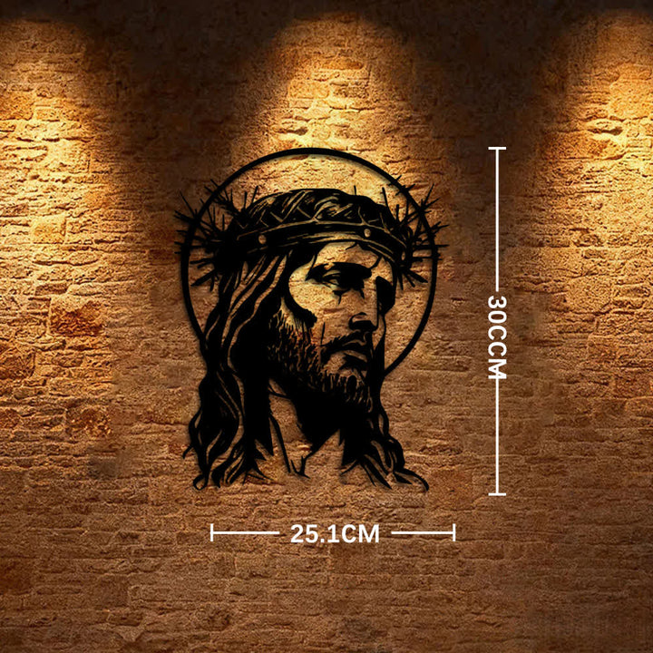 Christianartworkshop Heiliger Jesus mit Dornenkrone – Wanddekoration aus Metall - 9,88"*11,81"*0,04"/25,1 cm*30 cm*0,1 cm - image 8
