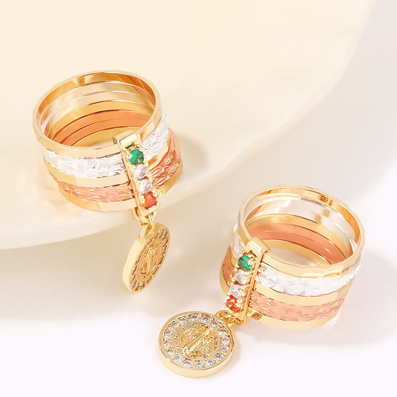 Christianartworkshop Mehrstufiger Marienverehrungsring mit baumelnder Medaille: Ein tägliches Symbol der Hoffnung und Ermutigung - image 1