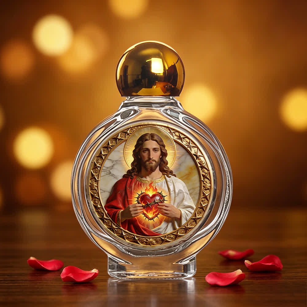 Christianartworkshop Katholische Ikone Weihwasserflasche: Religiöse Kunst für Zuhause und Kirche - Heiligstes Herz Jesu - image 12