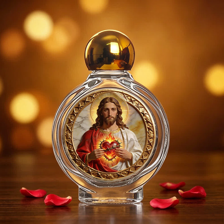 Christianartworkshop Katholische Ikone Weihwasserflasche: Religiöse Kunst für Zuhause und Kirche - Heiligstes Herz Jesu - image 12