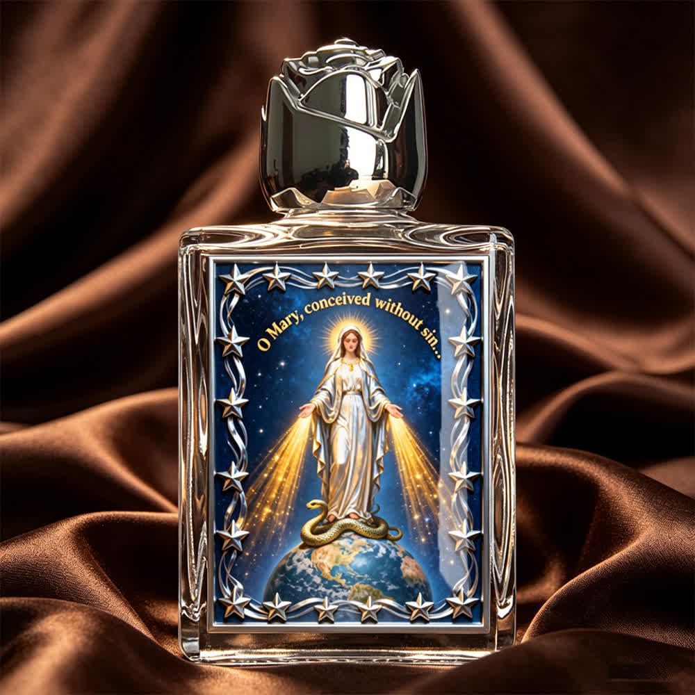 Christianartworkshop Quadratische Weihwasserflasche mit katholischen Ikonen: Duftflasche mit heiligen Bildern - Wundermedaille - image 15