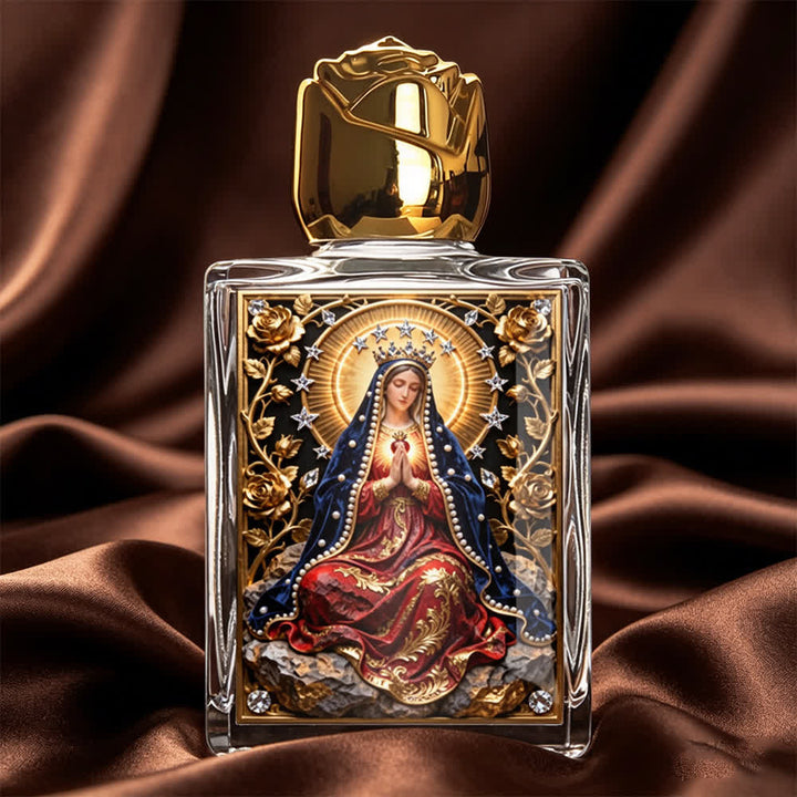 Christianartworkshop Quadratische Weihwasserflasche mit katholischen Ikonen: Duftflasche mit heiligen Bildern - Unsere Liebe Frau der Schmerzen - image 6