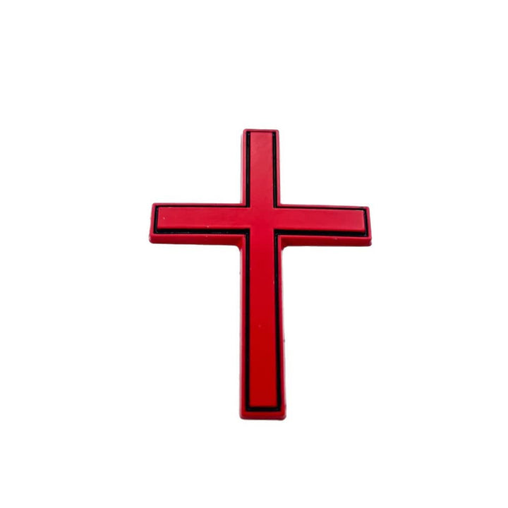 Christianartworkshop Robuster Autoaufkleber mit Metallkreuz: Erinnert an seine stille Führung auf dem Weg - Rot Schwarz (4er-Set) - image 23