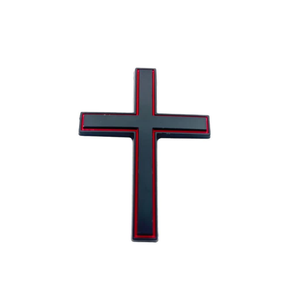 Christianartworkshop Robuster Autoaufkleber mit Metallkreuz: Erinnert an seine stille Führung auf dem Weg - Schwarz Rot (4er-Set) - image 24