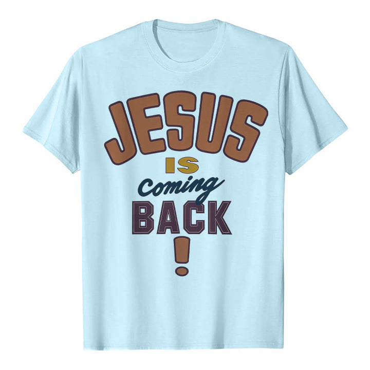 Christianartworkshop Jesus is Come Back Bold Statement T-Shirt - Blau - 2XL - image 12