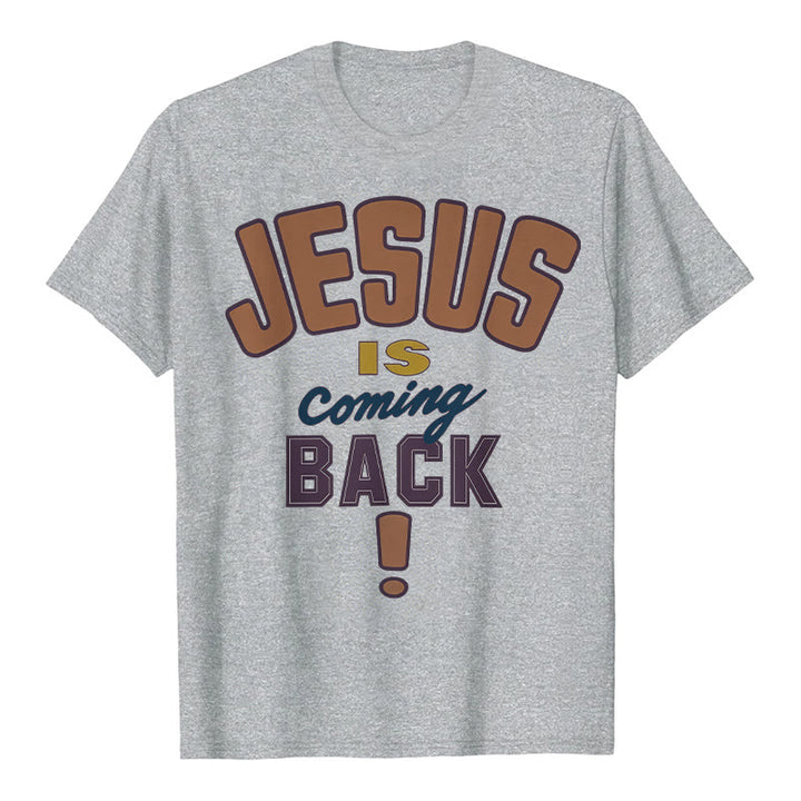 Christianartworkshop Jesus is Come Back Bold Statement T-Shirt - Grau - 2XL - image 8