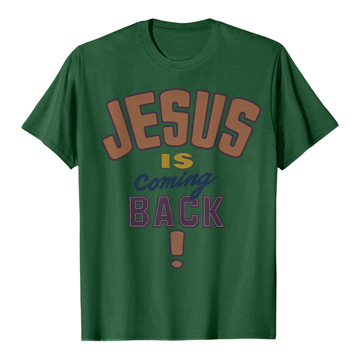 Christianartworkshop Jesus is Come Back Bold Statement T-Shirt - Dunkelgrün - 2XL - image 14