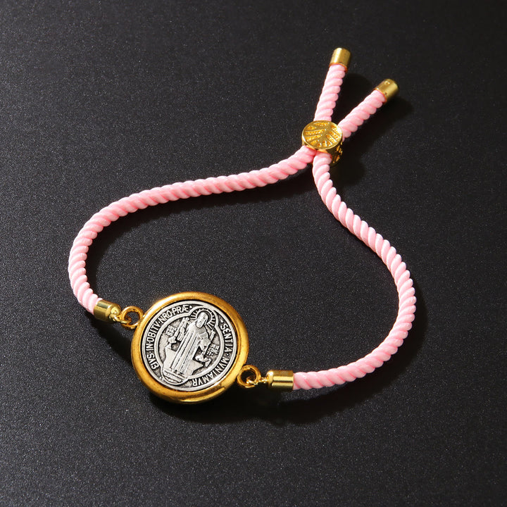 Christianartworkshop St. Benedikt-Medaille Armband aus geflochtener Kordel in verschiedenen Farben: Ein Symbol göttlichen Schutzes - image 17
