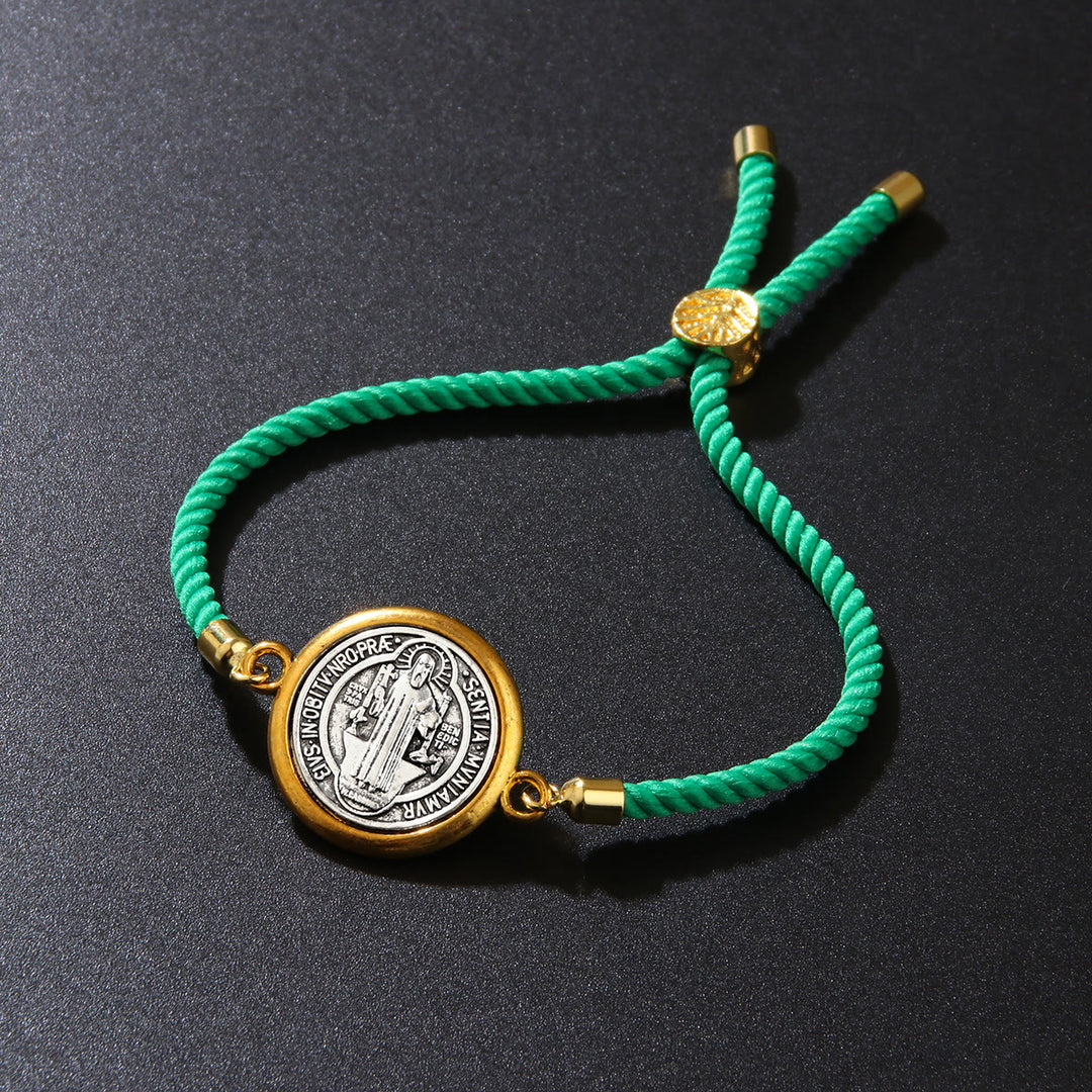 Christianartworkshop St. Benedikt-Medaille Armband aus geflochtener Kordel in verschiedenen Farben: Ein Symbol göttlichen Schutzes - image 13