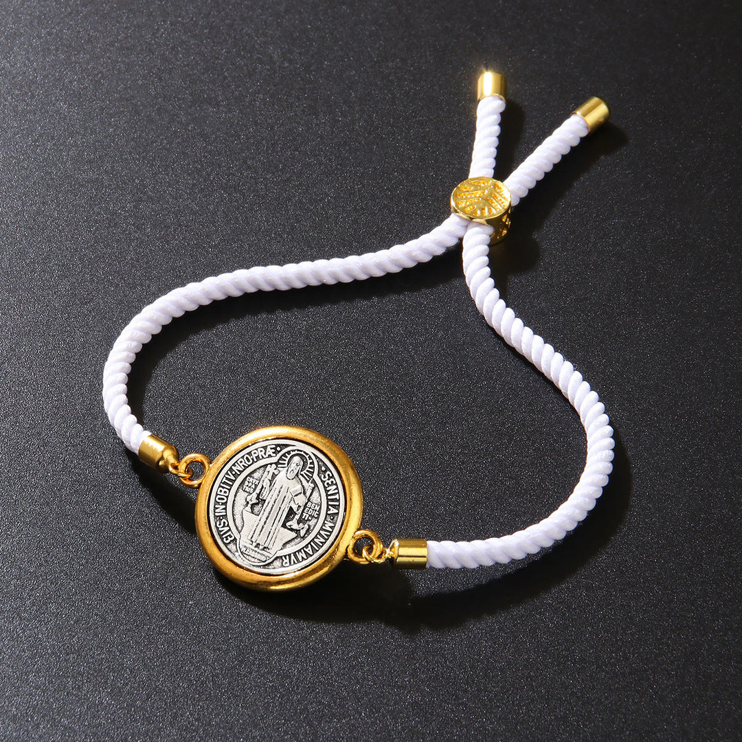 Christianartworkshop St. Benedikt-Medaille Armband aus geflochtener Kordel in verschiedenen Farben: Ein Symbol göttlichen Schutzes - image 16