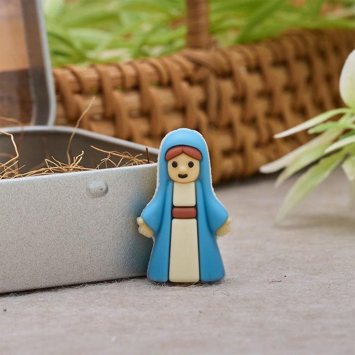 Christianartworkshop Krippenfiguren-Miniaturset mit tragbarer Blechdose: Ein Symbol der Weihnachtsgeschichte - image 3
