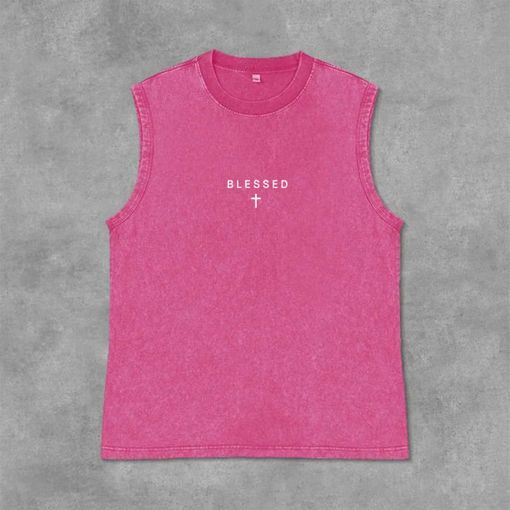 Christianartworkshop Power In The Name Of Jesus Tiger Washed Tank Top - image 34