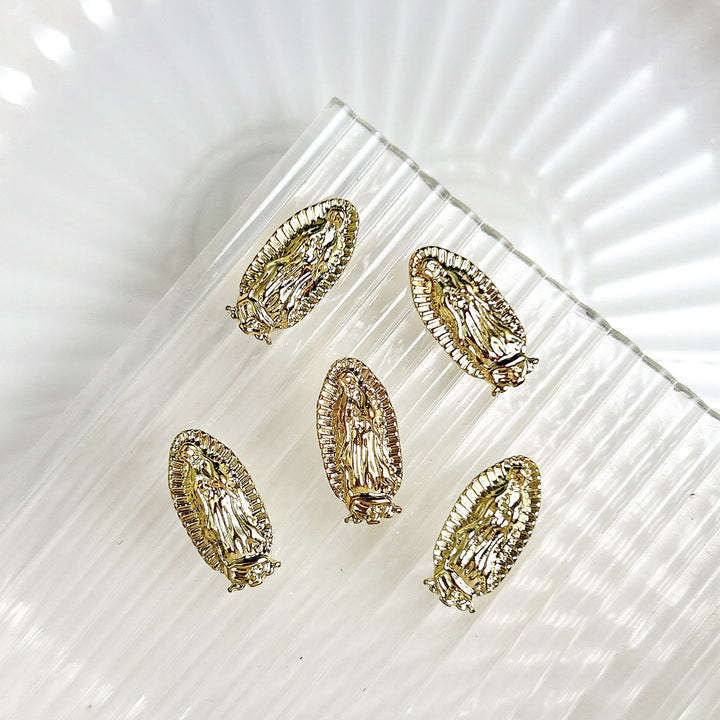 Christianartworkshop Nagellack-Anhänger mit dem Motiv der Jungfrau von Guadalupe: Wandeln Sie auf dem Pfad des heiligen Stils - Golden (Eine Packung mit 10 Stück) - image 2