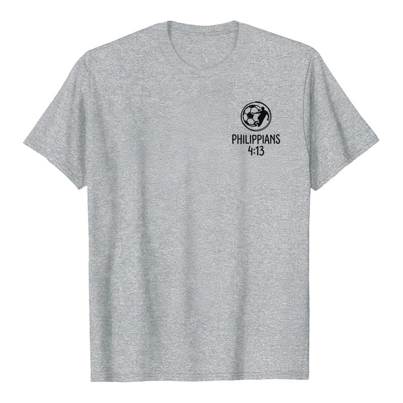Christianartworkshop Philippians 4:13 Soccer Cross Premium Kurzarm-T-Shirt - image 1